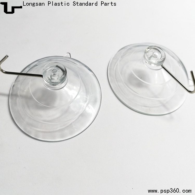 PVC真空玻璃吸盘直径60mm带单铁挂钩吸盘
