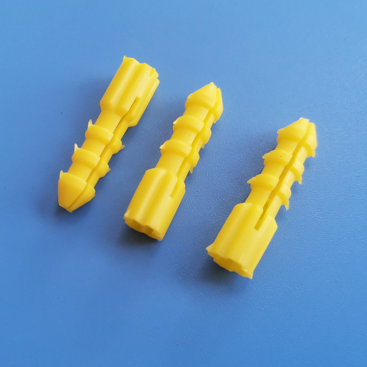 8*30黄色无帽塔型PE膨胀管胶塞 塑料膨胀管锚栓 塑胶胀栓