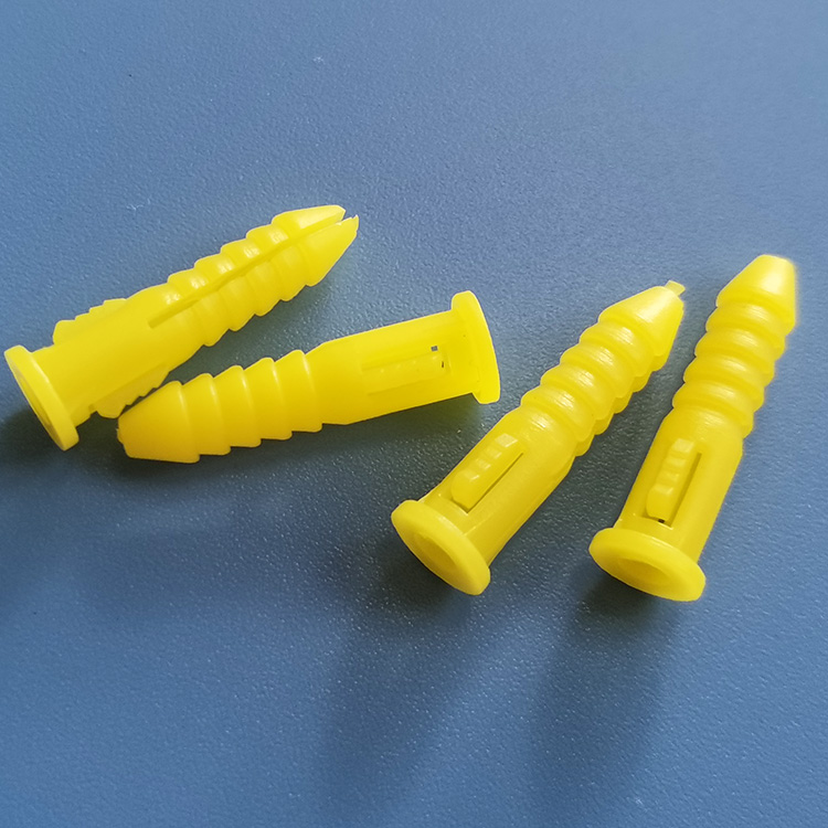5*23黄色膨胀胶管067F壁虎螺丝固定器开口膨胀胶粒塑胶壁虎