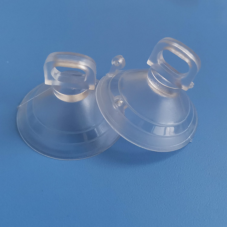 透明PVC吸盘小孔40mm香菇头拉环玻璃吸盘真空吸盘